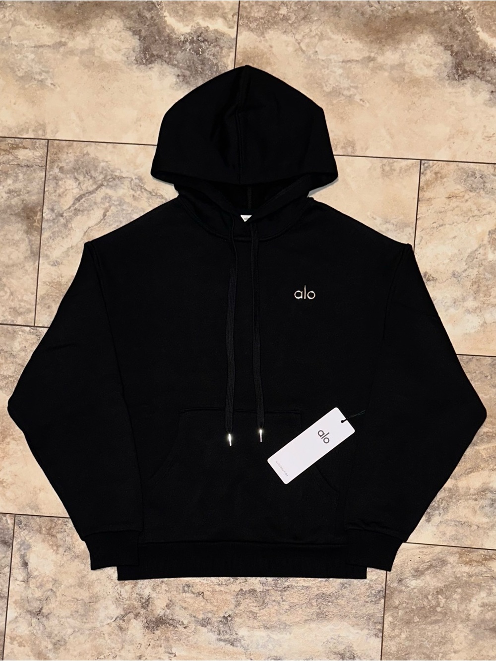 NWT ALO Accolade Hoodie Pullover Sweatshirt in Black (Size XS) - Picture 2 of 12